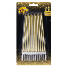 Свечи д/торта Золото с подст 13см 12шт